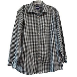 Billy London U. K. Button Up Black & White Checked Shirt Long Sleeve